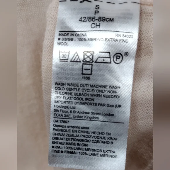 Banana Republic 100% Merino Wool Sweater Women's S Cream Casual Minimalist - Picture 9 of 9